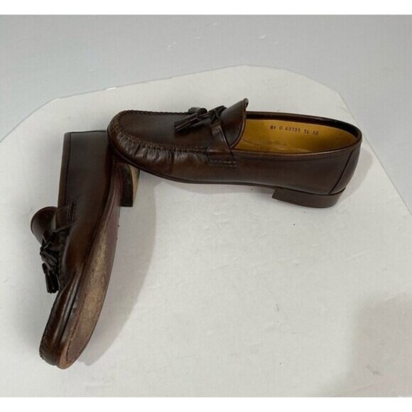 Allen Edmonds Urbino Moccasins Loafers Shoes Men SZ 8.1/2 Brown Calfskin Tassel main image 4
